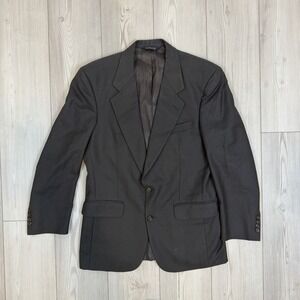 Burberry Suit Blazer Mens Dark Gray 100% Pure Wool - See Measurements Vintage